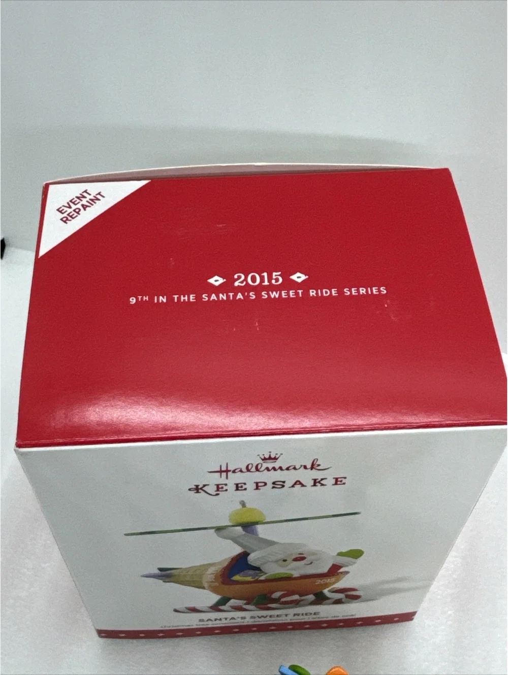 2015 Hallmark Event REPAINT “Santa's Sweet Ride” Helicopter Ornament KOC Event